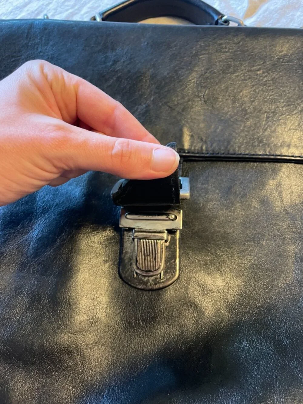 vintage black leather backpack